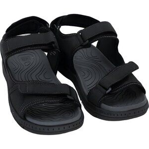 Nunn Bush Laguna 3-Strap River Sandals Black Adjustable Comfort Men's US 11W